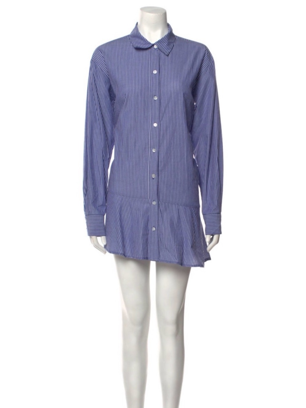 Veronica Beard Blue Striped Mini Shirt Dress